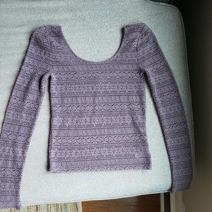 American Eagle XS Crop long sleeve lace shirt